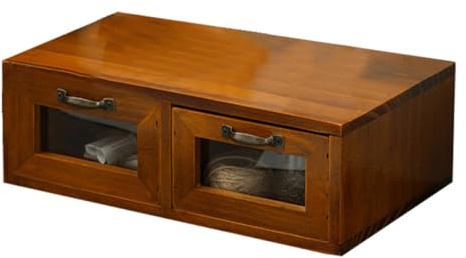 KALLORY Supporto Elevatore per Computer in Legno Cassetto Organizer, Scatola Portaoggetti da Scrivania per Uso Domestico e Ufficio
