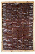 MEIN GARTEN VERSAND Weiden-Zaun/Weiden-Zäune als Sichtschutz im Maß 120 x 180 cm (Breite x Höhe) als Weidenflechtzäune mit braun gebeizten Holzrahmen