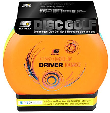 Sunflex DISC Golf Set | Disc Golf Spiel | DREI Wurfscheiben Verschiedene Distanzen | perfekte Flugeigenschaften | Wettkampf zugelassen