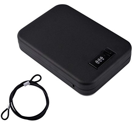 Nuzamas Tragbares Schließfach-Safe aus Stahl mit Verbindungskabel, für unterwegs, im Auto oder Zuhause