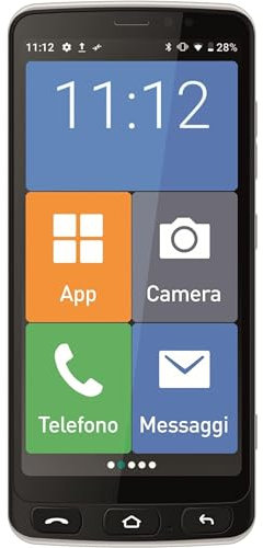 SAIET - Cellulare Smart Senior STS550 Per Anziani 4G e Bluetooth - conTasti e Lettere Grandi - Smartphone con Whatsapp e SOS