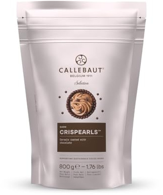 Callebaut Mona Lisa Crisbeads (Chocolat foncé, 1 sachet de 800 g) – Sachet refermable Velcro 800 g – Boules de céréales enduites aromatisées pour décorer gâteaux, cupcakes, gaufres, crêpes, crêpes