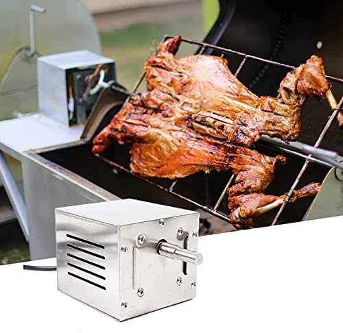 25W Edelstahl Röster Spieß Drehspieß BBQ Grill Motor 2.5 r/min Elektro Grillmotor Edelstahl Roaster Drehspieß Motor Grill Zubehör 60KG