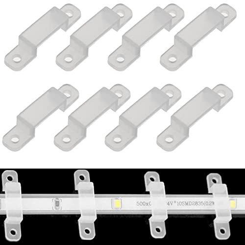100x Lichtschlauch Befestigung Wand Montage Clip Set Halterung für 10mm/11mm/12mm/13mm/14mm/15mm/16mm Lichterkette LED-Streifen, für Drinnen und Draussen geeignet