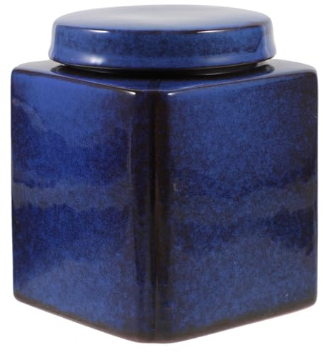 Lurrose Keramik Teedose Luftdicht Mit Dichtungsdeckel 12.6X12X12Cm Für Tee Gewürze Frischhaltung Vorratsbehälter Für Zuhause Büro Und Teestube