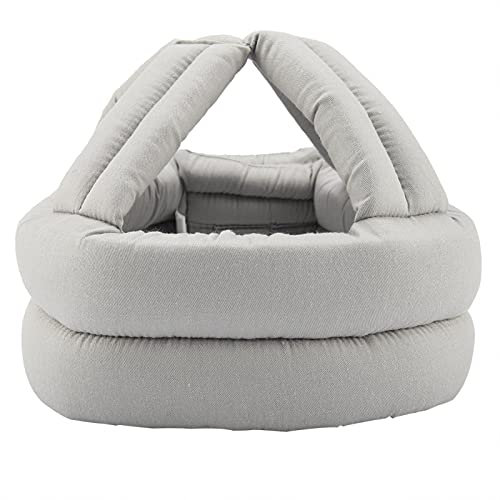 TOPINCN Casque de Sécurité pour Tête de Personne âgée, Chapeau de Protection Intégral pour Personne âgée, Casque de Prévention des Chutes Anti-Collision avec Dentelle, Casque de(Dentelle Gris Clair)