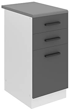 Belini Meuble Bas SDSZ 40 cm, avec Plan de Travail, Argent Mat | Cuisine, meuble bas de cuisine largeur, meubles de cuisine, meuble de cuisine avec tiroirs