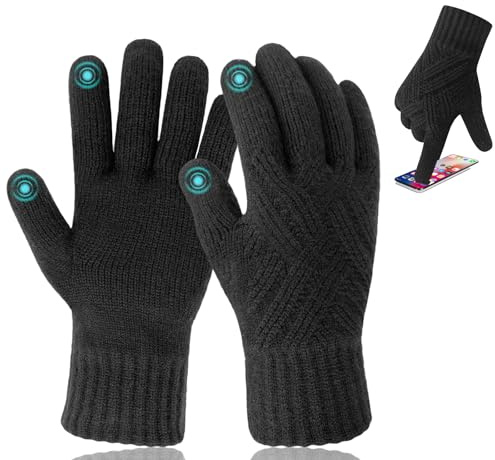 Migliore Wear fingerlösa handskar, touchscreen handskar vinter män och kvinnor utan fingrar, vinterhandskar halvfinger för cykling, löpning, utomhus, Pekskärm svart, S/M