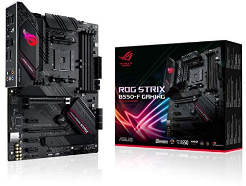 ASUS ROG Strix B550-F Gaming, ATX Gaming Motherboard, AMD B550, Socket AM4, DDR4, PCI 4.0, Intel 2.5GB LAN, 2xM.2,Asus Optimem II, USB 3.2 Gen 2, Aura Sync RGB, Black (Refurbished)