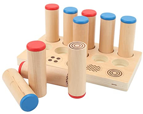 Montessori Sound Cylinders Sound Boxs, Giocattolo di Addestramento per L'integrazione Sensoriale per Bambini