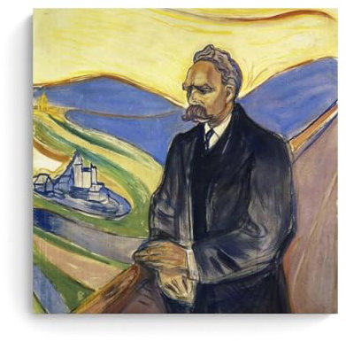 Edvard Munch Berühmte Malerwerke (Porträt von Friedrich Nietzsche) Druck Poster Druck Foto Kunst Malerei Leinwand Home Dekorative Schlafzimmer Moderne Dekorationen Geschenke 70 x 70 cm
