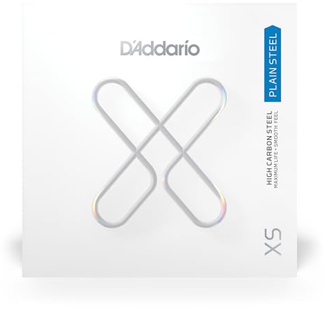 D'Addario Gitarrensaiten - XS Plain Steel - Einzelne Gitarrensaite - XSPL018 - Maximale Lebensdauer mit glattem Spielgefühl und außergewöhnlichem Ton - .018