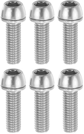 QUARKZMAN 6 Stück Fahrradlenker-Schrauben für Fahrradlenker M6x20mm Silberfarben