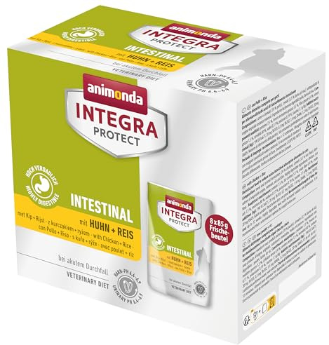 Animonda Integra Protect Nourriture Humide pour Chat Intestinal avec Poulet et Riz (8 x 85 g), recommandée par Le vétérinaire en Cas de calculs urinaires, complément Alimentaire développé avec des