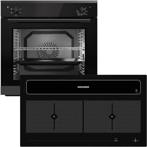 Oranier Einbau-Backofen Set EBS220 autark - 5 Funktionen & Flächen-Induktion 90 cm mit Kochfeldabzug KFL 2094-4 Kochzonen & Brückenfunktion