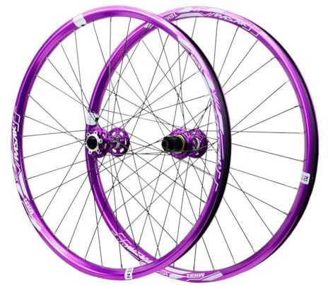 LSRRYD 26 27.5 29 Zoll Radsatz Scheibenbremse MTB Steckachse Laufrad Satz Lagernaben 8 9 10 11 12 Gang Kassette Mountainbikes Vorne Hinten Felgen (Color : Purple, Size : 27.5inch)