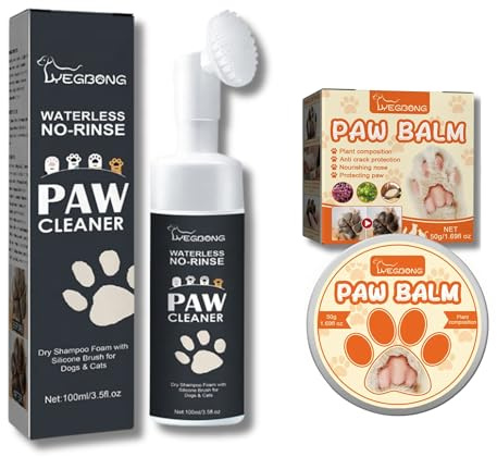 Seldara Pack Limpiador Patas Perro más Bálsamo Almohadillas Perros, Ecológico, Natural, También para Gatos (Cepillo + Bálsamo)