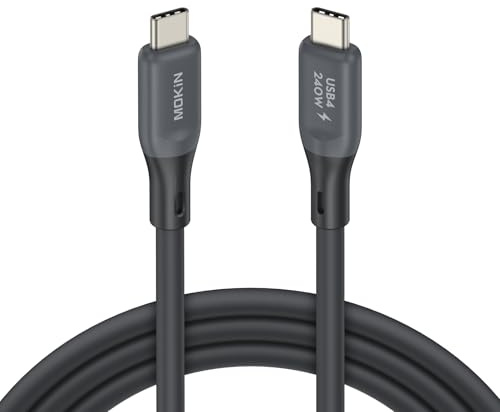 MOKiN 240W Cable USB para Thunderbolt 4 Cable 40Gbps | Transferencia de Fecha PD3.1 240W, 48V / 5A Único 4K / 5K@60Hz Cable USB4 Compatible con Cable Thunderbolt 4/3