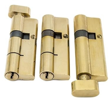 ZiYouao SchließZylinder 1 Stück Gold Double Single Open Zylinder Hardware Indoor 100/105/110mm Schloss Türzylinder Messingschloss Extended 8pcs Schlüssel Zylinderschloss(105(35-70))
