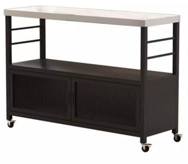 Chariot de cuisine portable avec armoire de rangement et buffet mobile Table de cuisson à roulettes pour l'organisation et la mobilité de la cuisine