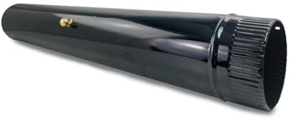 CAEXVEN Tubo Chimenea Vitrificado Negro 120mm con Llave de Tiro | Regulación de Humos | 1 Metro | Diseño Premium | Estufa de leña | Calefacción |