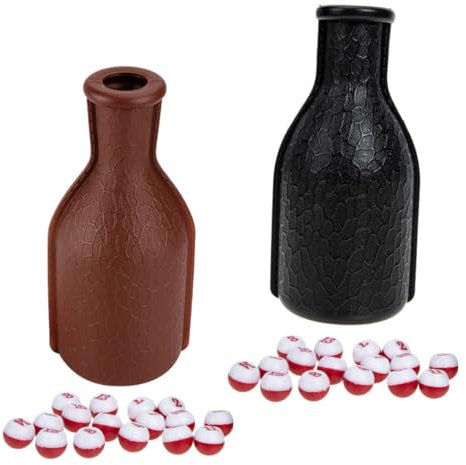 JUMPLAWN 2sätze Teiliges Snooker Flaschen Set Mit Würfeln Lustige Billard Requisiten Für Poolspiele Kunststoff Shaker Flasche Für Billiardfreunde Und Partys Perfektes Für