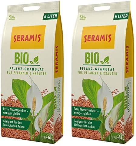 Seramis Bio-Pflanz-Granulat für Pflanzen und Kräuter, 6 l – Pflanzen Tongranulat, Pflanzenerde Ersatz zur Wasser- und Nährstoffspeicherung, Nicht zutreffende (Packung mit 2)