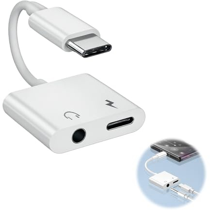 tiyiyok 2 en 1 Adaptateur USB C vers Jack 3.5mm, Prise Jack Type C vers AUX, Adaptateur Ecouteur, Compatible avec la Majorité des Modèles de Téléphones Mobiles Câble Double Prise Adapter