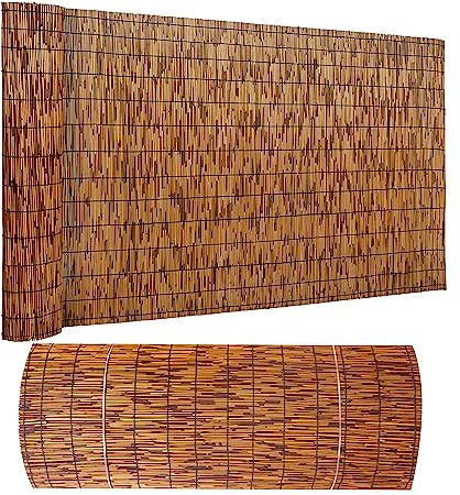 Bambou naturel pour jardin, terrasse et balcon – Auvent décoratif enroulable pour terrasse et porche – Solution idéale pour clôtures de jardin