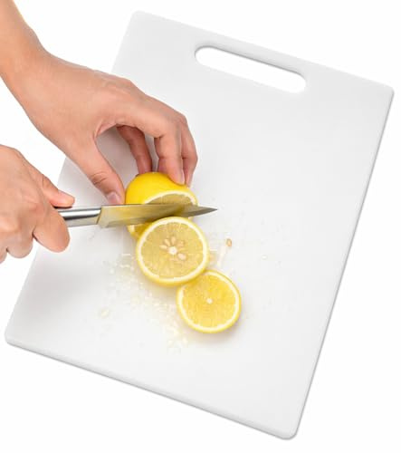 STL White Cutting Board (32x22), Chopping Board with Handle,Multipurpose Anti-Slip Surface, Easy Clean and Dishwasher Safe, BPA Free, Thick Chopping Board, Knife Friendly