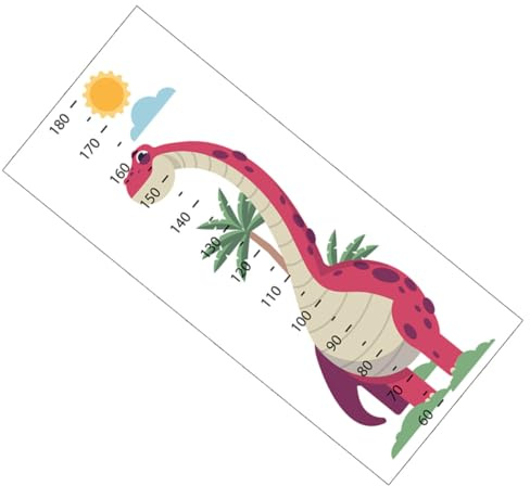 FOYTOKI Kinderzimmer Wandtattoo Messlatte Selbstklebend mit Tiermotiv Dinosaurier Design Abwaschbarer Ablösbarer Aufkleber zur Höhenmessung Dekorativ für Wohnzimmer und Schlafzimmer