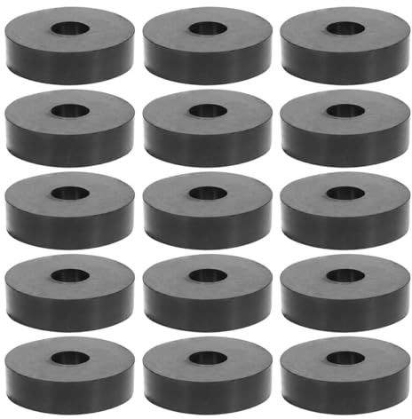 SHINEOFI Set 25 Rondelle Piatte in Gomma Antivibranti 20X20X10Mm Foro 6/8/10Mm Cuscinetti Ammortizzanti Resistenti per Riduzione Vibrazioni e Isolamento Rumore in Applicazioni Industriali