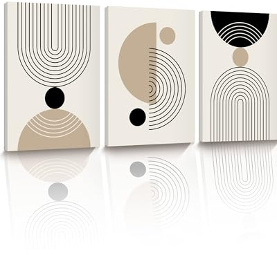 HesenDot 3er Set Abstrakte Geometrische Wandbilder 30x40cm