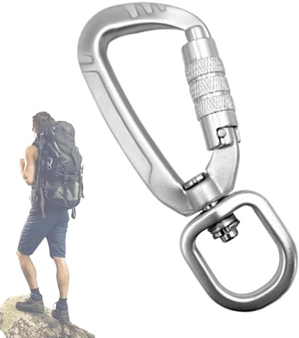 Mehrzweckschlaufe – 3,58 Zoll Drehbarer Karabiner | Sicherer Verschlussclip – Robustes Aluminium-24-g-Campingzubehör. Dieser Vielseitige Haken Erleichtert Das Aufstellen Ihrer Hängematten.