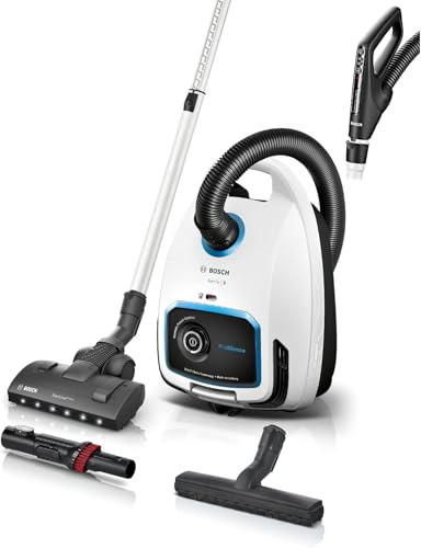 Bosch Staubsauger mit Beutel, Serie 6, ProSilence, leise, HEPA-Filter, LED-Kopf, weiß, BGB6SIL0L