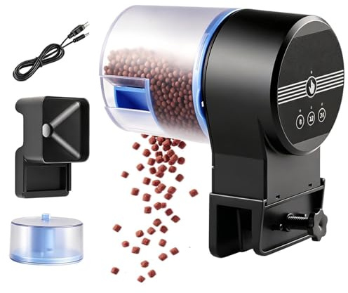 Alimentador Automático para Peces con Temporizador Inteligente Y Recargable | De Vacaciones En Acuarios Para Estanque Agua Dulce Salada Hogar Viaje Vacaciones