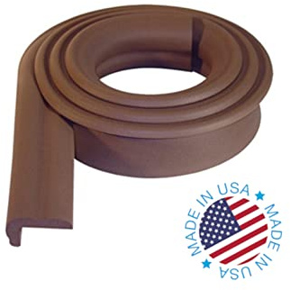 Kidkusion Jumbo Edge Cushion | Made in USA | 6 Ft | Brown | Child Safety Edge Guard, Babyproof Furniture Bumper