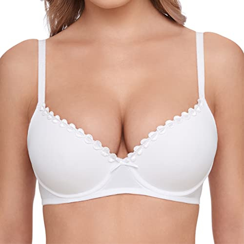 SUSA Dirndl Push Up BH 8025 mit Bügel & zierlicher Schleife - Größe 70D - Dirndl-BH mit Push-Up-Schale & verstellbaren Trägern - Hochwertige Materialien - Bequem & elegant - Ökotex zertifiziert - Weiß