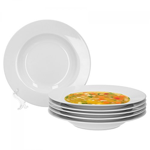 Van Well Trend Set di piatti fondi, Profonda Ø 23 cm Bianco Porcellana da tavola Piatto