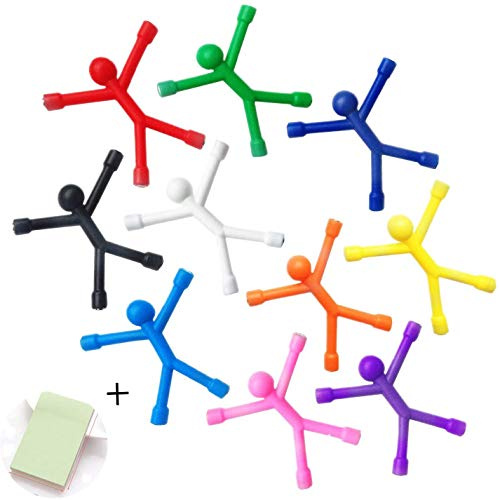 Mini Man Kühlschrank Magnete, Gummi Magnet Herren Kühlschrank Magnete für Büro Fun Deko Dekoration, 10 Colour + 100 Blatt/Haftnotizen