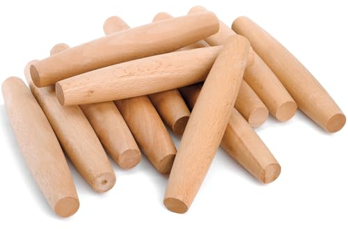 Elsjoy 12 Pack 8 Inch Small Wood Rolling Pins, Non-Stick Wooden Dough Roller Pin for Baking Pie, Cookie, Pasta, Dumpling