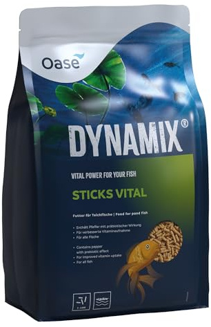 OASE Dynamix Sticks Vital 8 L, Fischfutter, Teichfischfutter, Alleinfutter, Reichhaltige Teichsticks mit Vitaminen und Mineralstoffen, gleichmäßiges Wachstum, schillernde Farben