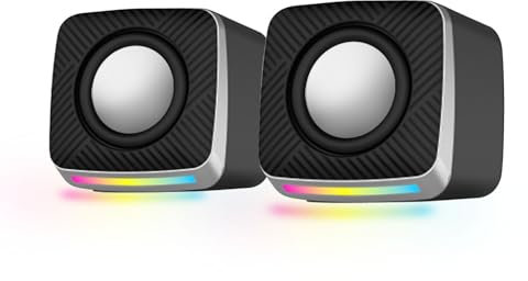 FLM SYSTEM CASSE ALTOPARLANTI PER PC GAMING RGB CONTROLLO VOLUME PER PC E LAPTOP USB