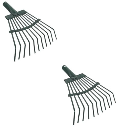 Kisangel 2St Grasrechen laub bläser gartenwerkzeuge Gardening Rasenrechen für Laub und Gras Gartenhandwerkzeuge künstlich Rechenkopf Unkraut Rechen Laubrechen Drahtrechen Kohlenstoffstahl
