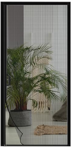 BESTORI Magnet Fliegengitter Tür Seitliche Öffnung 80 x 210 cm Insektenschutz Balkontür aus Fiberglas Ohne Bohren Fliegenvorhang für Terrassentür Kellertür Schwarz