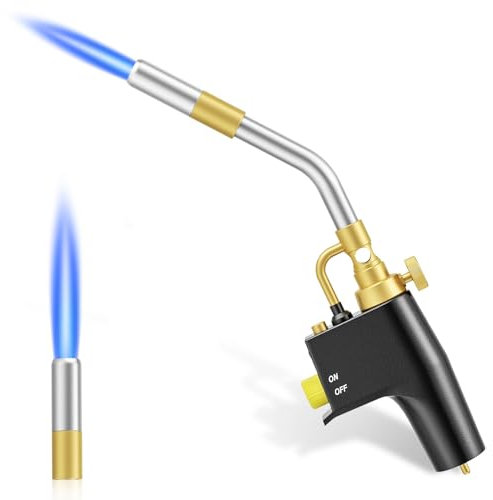 SenDeluz MAPP Gas Torch, Portable High Intensity Torch Trigger Start Propane Torch Head Plumbing Soldering Blow Torch Professional Brazing Torch for Welding Machine Maintenance Cooking Melting