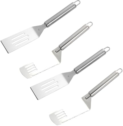 GRIRIW 4pcs Frying Spatula Teeth Stainless Steel Steak Pizza Shovels Griddle Tools Home Cooking Supplies