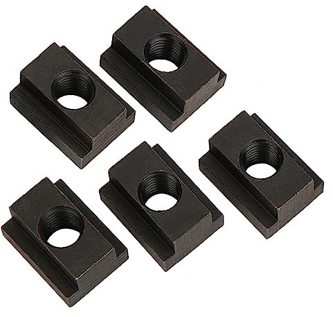 T-slot Nuts, Slot Nuts M12 T-slot Nut Thread 5 Pieces Carbon Steel Black Oxide Finish for Machines Tool Tables for Mounting on T-slot Rails, T-slot Beds