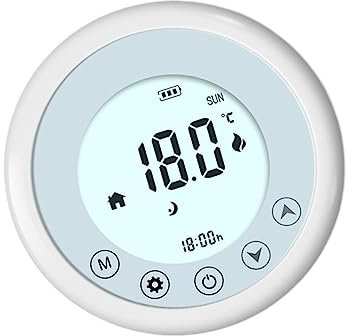 Termostato inteligente, Termostato inalámbrico controlador de temperatura inteligente, Kit programable alimentado por batería for calefacción de sala de calderas de Gas para el hogar, hotel(R315 (No W