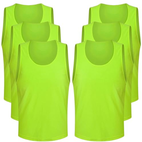 heavenlife 6 Stück Fußball Trainingsweste, Basketball Trainingsleibchen, Fußball Leibchen für Erwachsene, Sports Mesh Bibs, Sport Trikot Leibche, Leibchen Mesh Weste für Herren Damen, XL